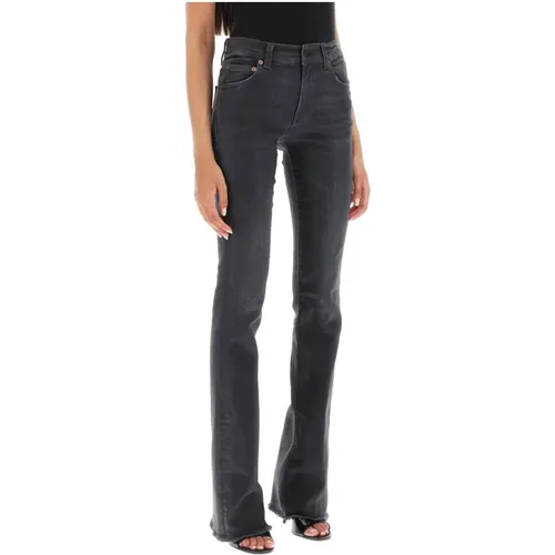 Faded Bootcut Jeans mit Frayed Hem , Damen, Größe: W26 - Haikure - Modalova