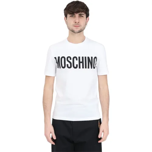 T-Shirts und Polos mit Logo-Print , Herren, Größe: M - Moschino - Modalova