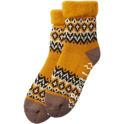 Cozy Nordic Room Socks Yellow , male, Sizes: M - RoToTo - Modalova