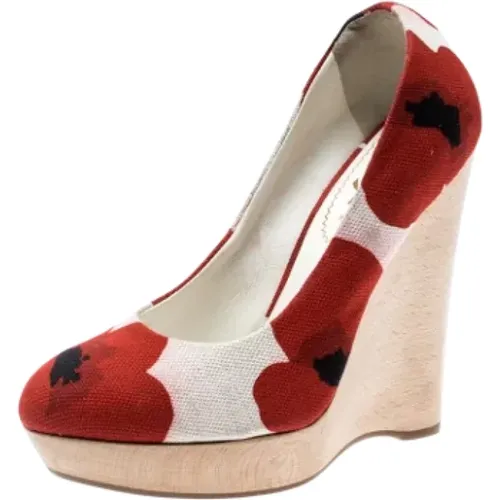 Pre-owned Pumps, female, , Size: 5 1/2 US Pre-owned Canvas heels - Yves Saint Laurent Vintage - Modalova