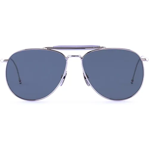 Sunglasses, male, , Size: 62 MM Metallic Sunglasses International Fit Ss24 - Thom Browne - Modalova