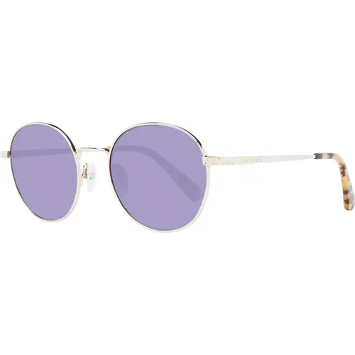 Sunglasses, female, , Size: ONE SIZE Gradient Panto Sunglasses Gold Metal - Ted Baker - Modalova