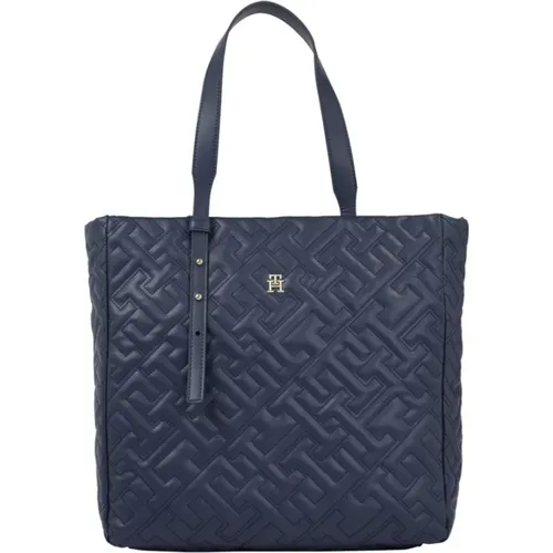 Blaue Mono Tote Tasche - Tommy Hilfiger - Modalova