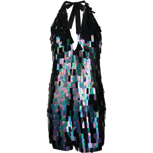 MultiColour Sequin V-Neck Dress , female, Sizes: S - The New Arrivals Ilkyaz Ozel - Modalova