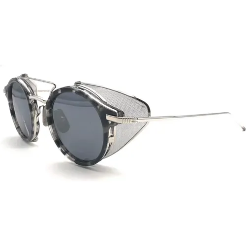 Sunglasses, male, , Size: 45 MM Grey Sunglasses Ss24 International Fit - Thom Browne - Modalova