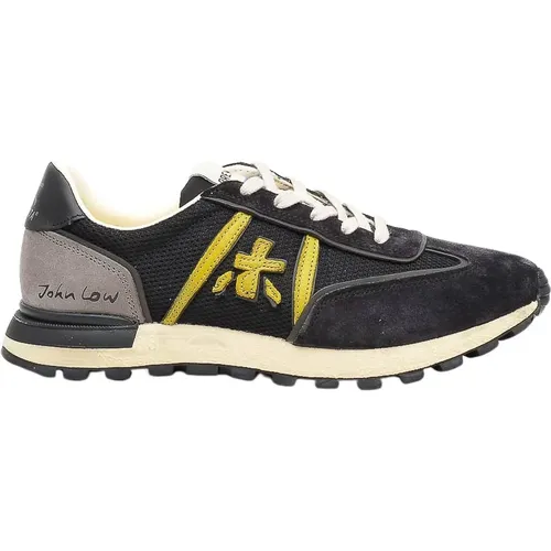 Blue Suede Sneakers with Leather Detail , male, Sizes: 6 UK - Premiata - Modalova