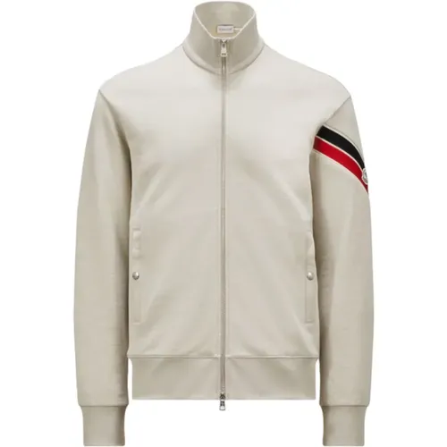 Tricolour Trim Zip-Up Sweatshirt , male, Sizes: M, XL, 2XL, L - Moncler - Modalova