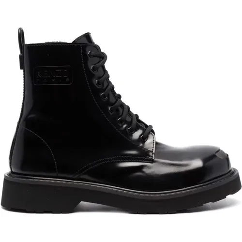 Lace-up Leather Ankle Boots , male, Sizes: 10 UK - Kenzo - Modalova