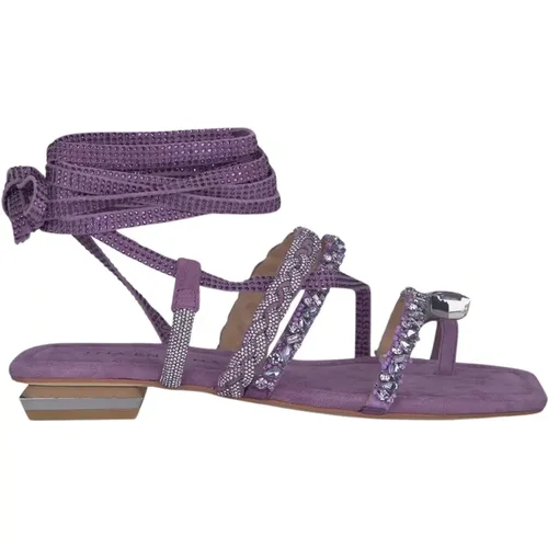 Greek Style Knotted Leg Sandal , female, Sizes: 6 UK, 7 UK, 4 UK, 5 UK - Alma en Pena - Modalova