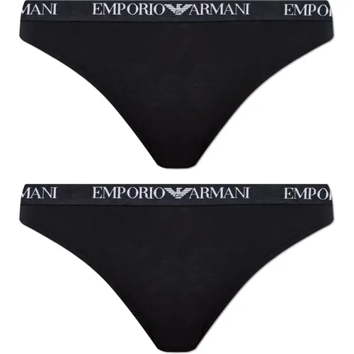 Bottoms, female, , Size: L Two-pack of Logo Briefs - Emporio Armani - Modalova