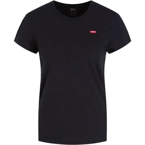 Levi's, Schwarzes Freizeit-T-Shirt mit Logo-Patch , Damen, Größe: M - Levis - Modalova