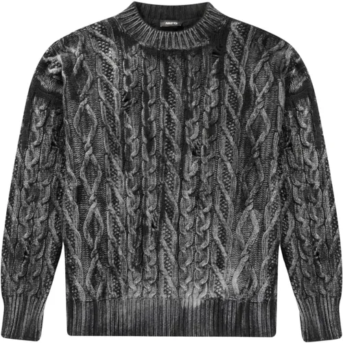 Handgesprühter Zopfmusterpullover - Avant Toi - Modalova