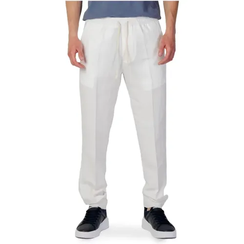 Straight Trousers, male, , Size: XL Linen Trousers with Laces - Liu Jo - Modalova