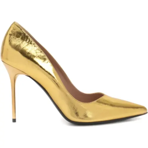 Pumps, female, , Size: 7 1/2 US Gold Leather Pumps for Women - Balmain - Modalova