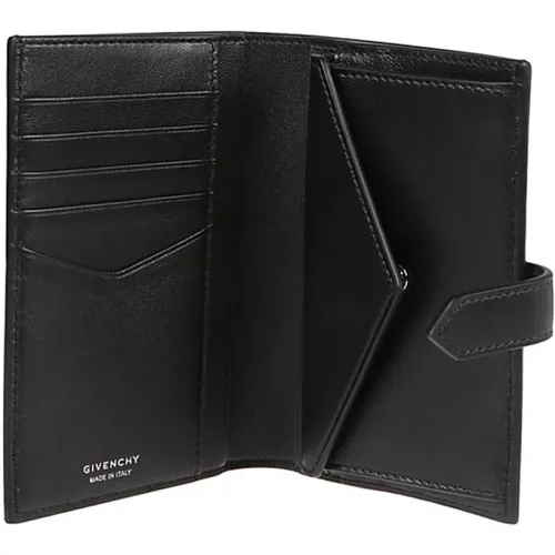 Stilvolle Geldbörse für Männer und Frauen,Schwarze Logo-Print Leder Bi-Fold Brieftasche - Givenchy - Modalova