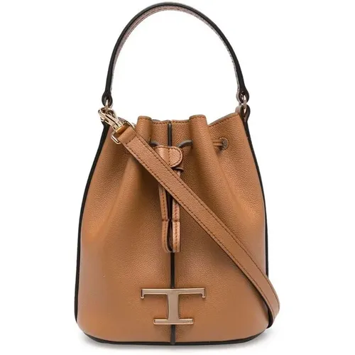 Logo-Charm Leder Eimer Tasche Tod's - TOD'S - Modalova