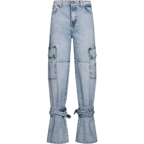 Denim Cargo Pocket Jeans , female, Sizes: W27, W26, W24, W28, W29, W25 - 7 For All Mankind - Modalova