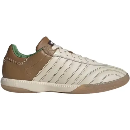 Sneakers, male, , Size: 9 1/2 US White Leather Lace-up Sneakers - Adidas - Modalova