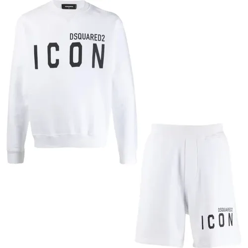 Iconic Sweatshirt and Shorts Set , male, Sizes: 2XL - Dsquared2 - Modalova