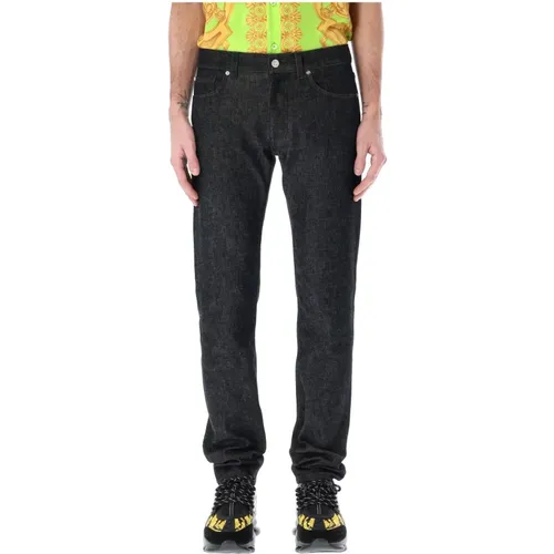 Herren; Kleidung Jeans Schwarz Gewaschen Ss23 , Herren, Größe: W32 - Versace - Modalova