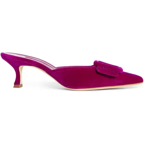 Velvet Kitten Heel Shoes , female, Sizes: 3 UK, 4 1/2 UK, 4 UK, 5 UK - Manolo Blahnik - Modalova