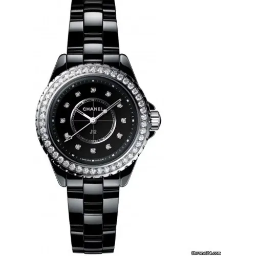 Woman - H6419 - J12 Quartz - 33 mm - Ceramic + Diamonds , female, Sizes: ONE SIZE - Chanel - Modalova