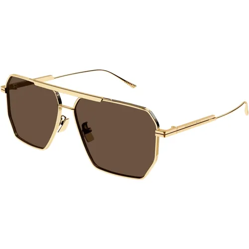 Intrecciato Aviator Sunglasses , unisex, Sizes: 60 MM - Bottega Veneta - Modalova