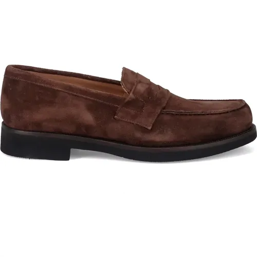 Loafers, male, , Size: 8 US Suede Moccasin Shoe - Sangiorgio - Modalova