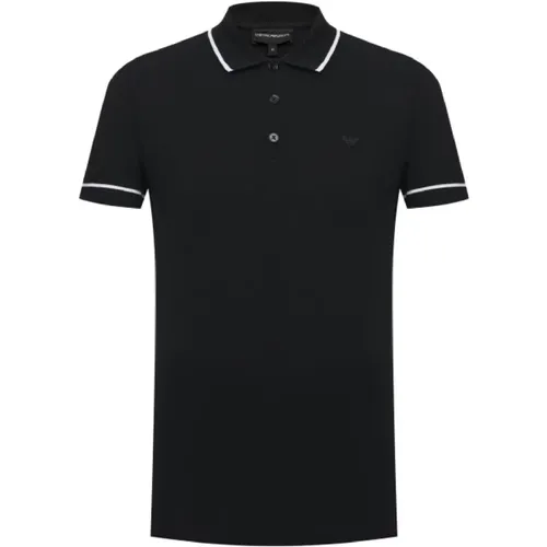 Short Sleeve Cotton Polo with Embroidered Eagle Logo , male, Sizes: 2XL - Emporio Armani - Modalova