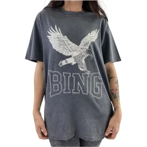 Graues Kurzarm-T-Shirt Erhöhe Lässige Garderobe - Anine Bing - Modalova