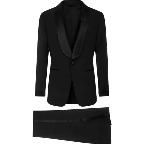 Schwarzer Einreihiger Anzug - Tom Ford - Modalova