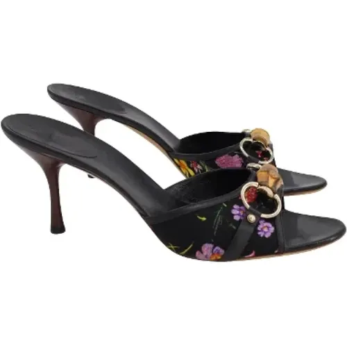 Pre-owned Cotton sandals , female, Sizes: 7 1/2 UK - Gucci Vintage - Modalova