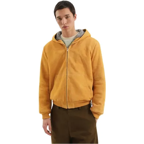 Zip-throughs, male, , Size: L Leather Short Jacket - 1989 Studio - Modalova