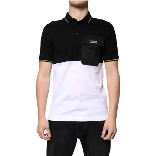 Polo Shirts, male, , Size: XS Cotton Polo T-shirt with Logo - Dolce & Gabbana - Modalova