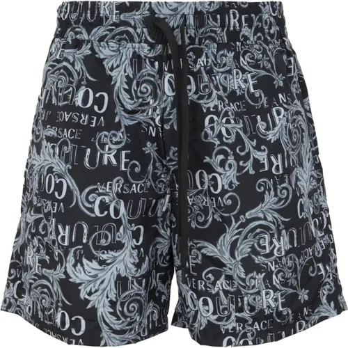 Casual Shorts, male, , Size: L Luxury Logo Print Shorts - Versace Jeans Couture - Modalova