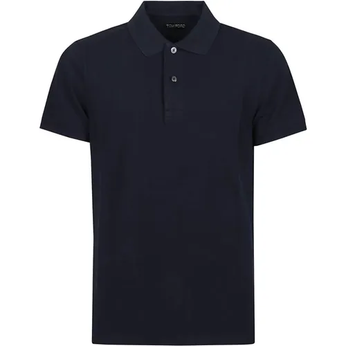 Polo Shirts,Pale Sky Tennis Polo Shirt,Schokoladen Tennis Piquet Polo Shirt,Rosa Tennis Piquet Polo Shirt - Tom Ford - Modalova