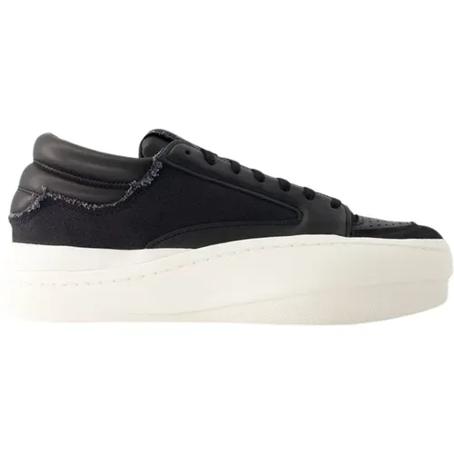 Schwarze Leder Low Sneakers , Herren, Größe: 39 1/2 EU - Y-3 - Modalova