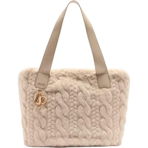 Tote Bags, female, , Size: ONE SIZE Faux Fur Shopping Bag with Zip - Liu Jo - Modalova