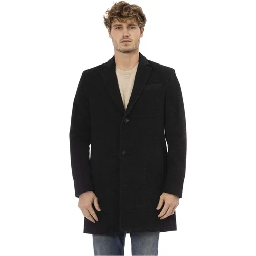 Single-Breasted Coats, male, , Size: 3XL Button-Up Coat with Pockets - Baldinini - Modalova