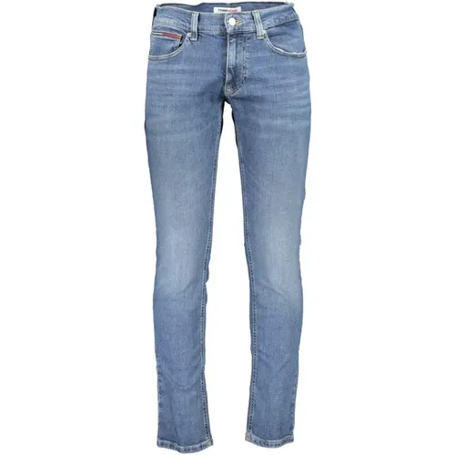 Slim Fit Bestickte Jeans mit Wascheffekt , Herren, Größe: W36 L32 - Tommy Hilfiger - Modalova