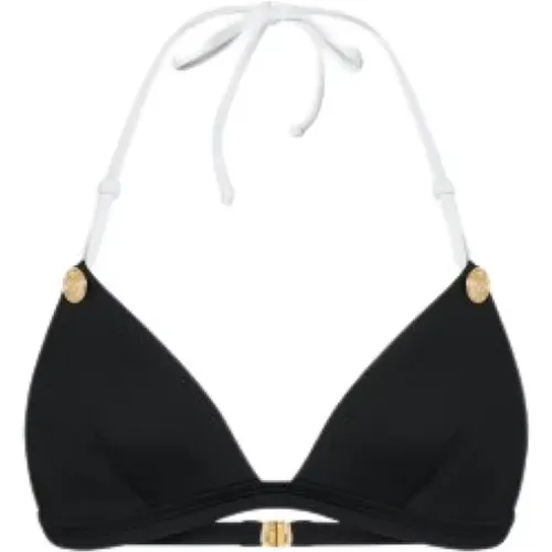 Triangel Bikini Top mit Goldknöpfen , Damen, Größe: XL - Moschino - Modalova