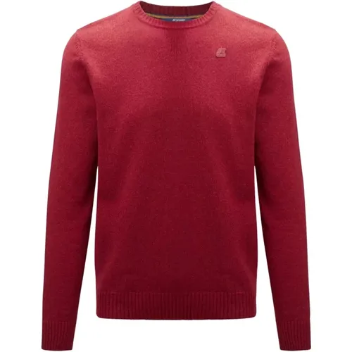 Men's Lambswool Textured Crewneck Sweater , male, Sizes: XL - K-way - Modalova