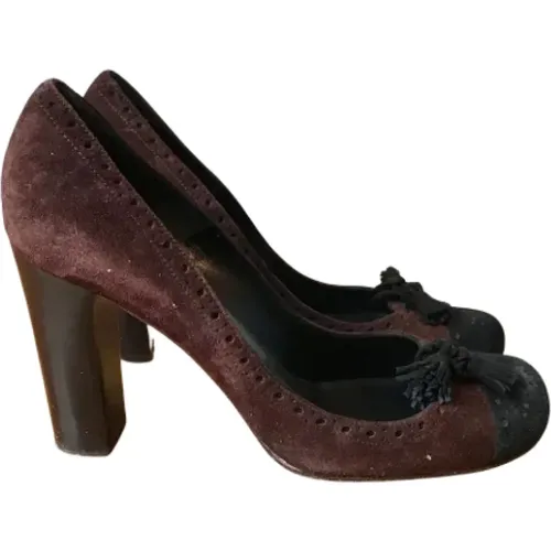 Pre-owned Suede heels , female, Sizes: 4 1/2 UK - Chloé Pre-owned - Modalova