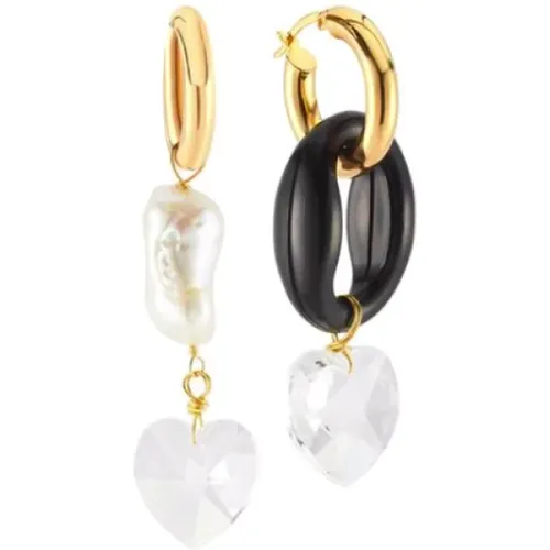 Ungleiche Ohrringe Harz Perle Kristall - Maison Irem - Modalova