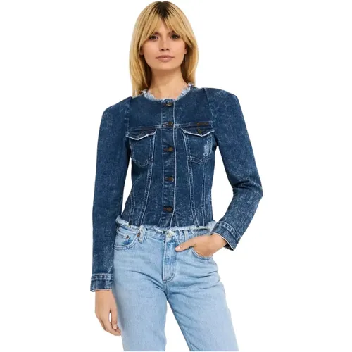 Verwaschene Jeansjacke Chelsea Stil , Damen, Größe: L - Retrofête - Modalova