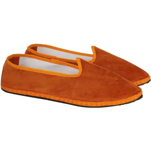 Einfarbige orangefarbene Samtschuhe Unisex , Damen, Größe: 39 EU - Gallo - Modalova