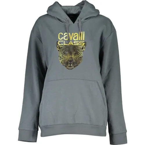 Hoodies, male, , Size: L Hoodie with Logo Print Grey - Cavalli Class - Modalova