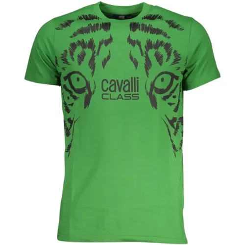 T-Shirts, male, , Size: XL Cotton Logo Print T-Shirt - Cavalli Class - Modalova