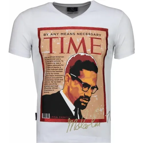 Malcolm X Time - Herren T-Shirt - 4294W - Local Fanatic - Modalova