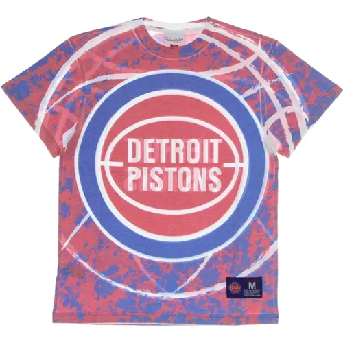 T-Shirts, male, , Size: XL Detroit Pistons NBA Tee Hardwood Classics - Mitchell & Ness - Modalova